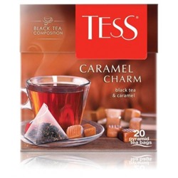 Чай Тесс черный Tess Caramel Charm, 20 пир, Аромат сливок и кусочки карамели