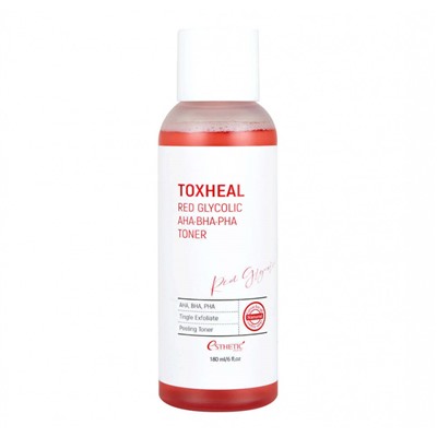 Пилинг-тонер для лица Esthetic House гликолевый - Toxheal Red Glycolic AHA-BHA-PHA Toner, 180 мл