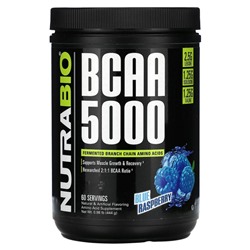 Nutrabio Labs, BCAA 5000, голубая малина, 444 г (0,98 фунта)