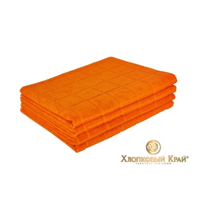 Полотенце банное 70х140 см Клетка оранж