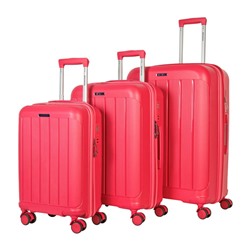 Набор из 3 чемоданов с расширением арт.11197-2 Темно-розовый