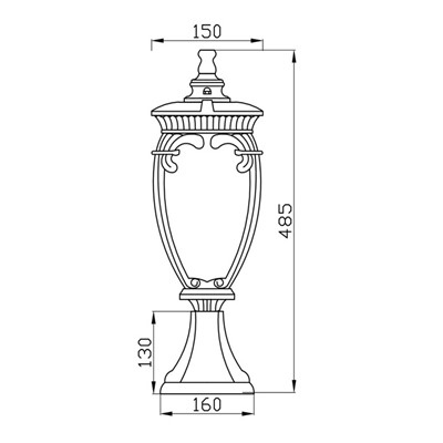 Светильник ландшафтный Outdoor O414FL-01GB, 1х60Вт, 15х48,5х48,5 см, E27, цвет чёрный с золотом