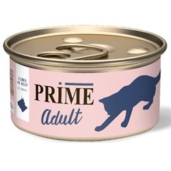 PRIME Консервы в соусе для кошек, говядина, 75г