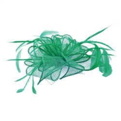 Шляпка — Ободок (Зеленый; вставки: Перья, зеленые)