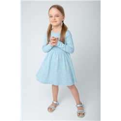 Платье  для девочки  К 5786/голубой,веточки