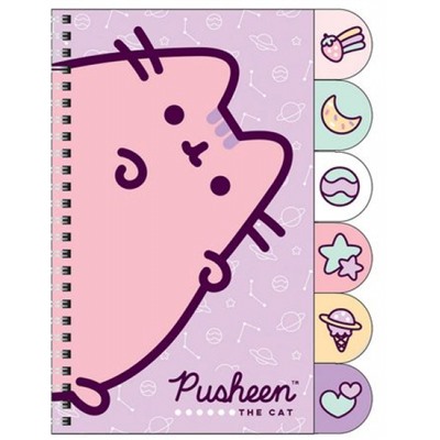 Блокнот на спирали 17,5х21,5 мм 60л, 6 разделителей PUIS-UA1-5037 (175180) Pusheen