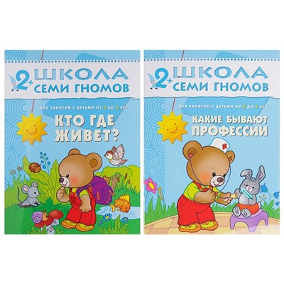 Полный годовой курс от 2 до 3 лет. 12 книг с картонной вкладкой. Денисова Д.