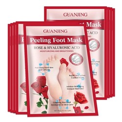 GUANJING  Носочки - Пилинг для Ног PEELING FOOT Отшелушивающие РОЗА и ГИАЛУРОНОВАЯ КИСЛОТА  40г  (GJ-7036)