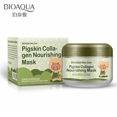 BIOAQUA  Маска для лица Ночная Skin Care PIGSKIN COLLAGEN Питательная с Коллагеном  100г  (BQY0504)