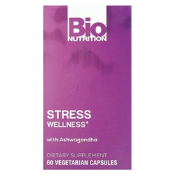 Bio Nutrition, Stress Wellness с ашвагандой, 60 вегетарианских капсул