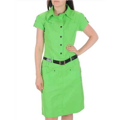 9413 LT.GREEN Платье женское (85% хлопок, 10% вискоза, 5% лайкра)