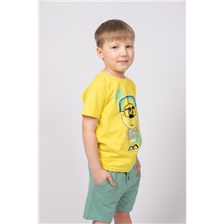 Комплект для мальчика (футболка и шорты) 42112 желтый/шалфей/98-56