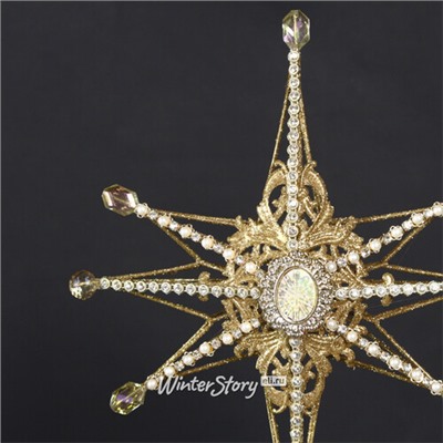 Верхушка на ёлку Звезда Лапландии 34 см, золотая (Goodwill)