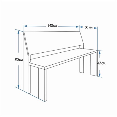 Скамейка, наличник 140×50×90см "Добропаровъ"
