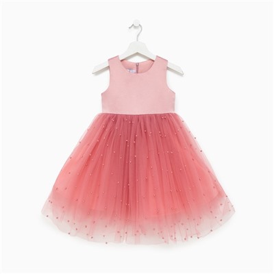 Платье детское с бусинками KAFTAN р. 30 (98-104 см), розовый