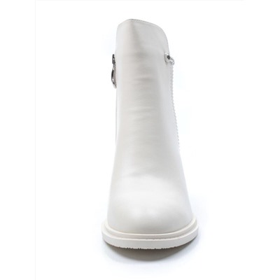 01-PCM330-2 WHITE Ботинки демисезонные женские (натуральная кожа, байка)