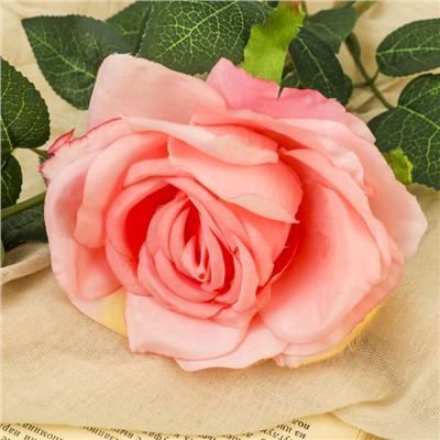 Цветы искусственные "Роза двойная Эвридика" 10х46 см, розовый