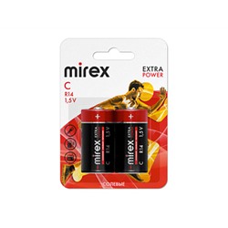 Батарейка Mirex R14 / C 1,5V 2 шт (2/12/96), ecopack (цена за 1 шт.)