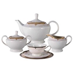 Чайный сервиз 21 предмет на 6 персон "Вивьен" комбинированный (6 чашек 0.2л , 6 блюдец, 6 тарелок 18