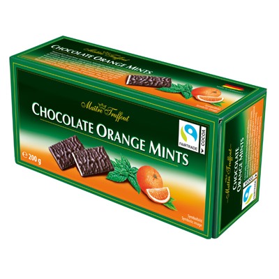 Шоколад темный Maitre Truffout (апельсин и мята) 200 гр