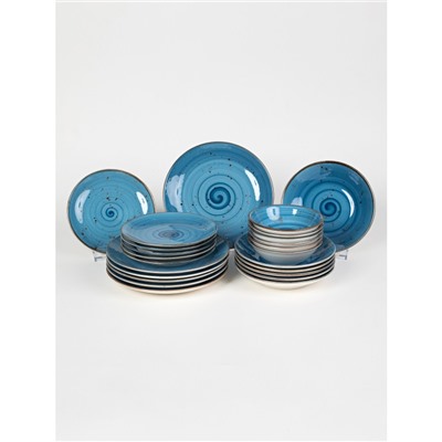 Набор посуды фарфоровый O.M.S. 24 предмета (6 перс.) 11111-BLUE