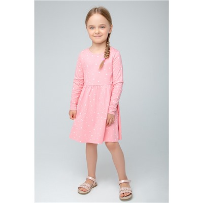 Платье  для девочки  К 5786/розовая глазурь,звездочки