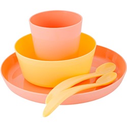 Набор детской посуды "Lalababy" (тарелка, миска, стаканчик, 2 ложки) персиковая карамель LA1600