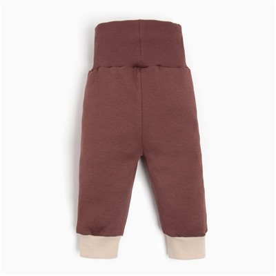 Костюм детский (свитшот, брюки) MINAKU, цвет бежевый/коричневый, рост 68-74 см