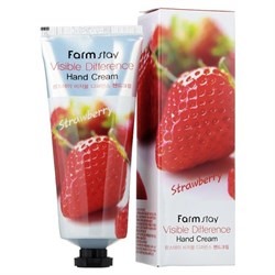 Крем для рук Farm Stay Visible Difference Hand Cream Strawberry 100ml с экстрактом клубники