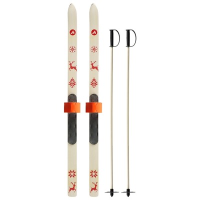 Комплект лыжный подростковый: лыжи 100 см, палки 80 см, цвета МИКС