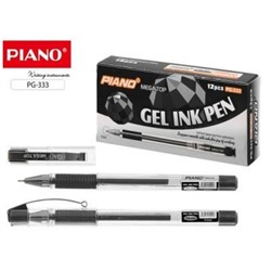 Ручка гелевая "Piano MEGA TOP" 0.5мм черная, с грипом PG-333/чёрн./ Piano