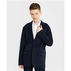 Пиджак однобортный с лацканами для мальчика синий Button Blue