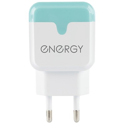 Сетевое зарядное устройство Energy ET-33, 2 USB разъёма, 2,1А, цвет - белый