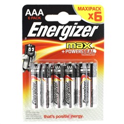 Батарейка ENERGIZER Industrial/MAX ААA 1.5V/LR03 (6 шт.) (Щелочной элемент питания)