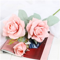 Цветы искусственные "Роза Терция" 12х60 см, розовый