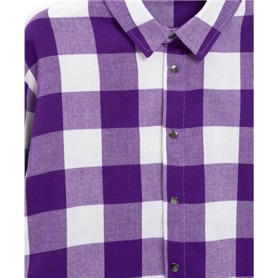 Скидка -50% Рубашка в клетку фиолетовая Button Blue