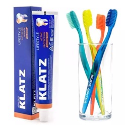 Клатц Набор Lifestyle: зубная паста "Активная защита" 75 мл + зубная щетка (Klatz, Lifestyle)