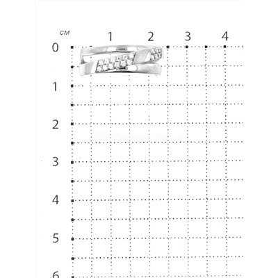 Кольцо из серебра с фианитами родированное 925 пробы К-3719-Р