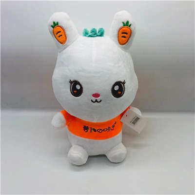 Мягкая игрушка Зайчик с морковками на ушах 40 см
