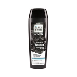 Гель-душ для волос, тела и бороды BLACK clean for MEN с активным улем, 400мл