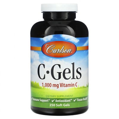 Carlson, C•Гель, витамин C, 1000 мг, 250 мягких капсул