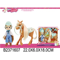 Кукла малышка 91077-A с лошадкой в кор, в Самаре