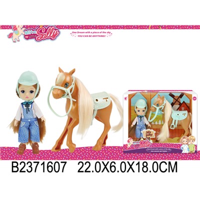 Кукла малышка 91077-A с лошадкой в кор, в Самаре