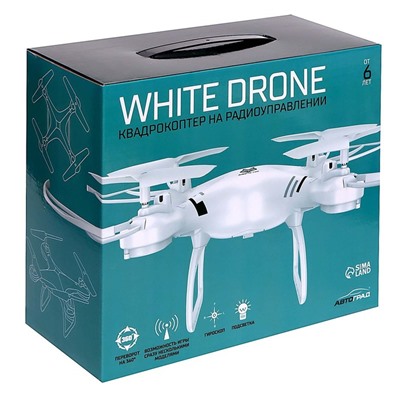 Квадрокоптер WHITE DRONE, цвета МИКС, уценка