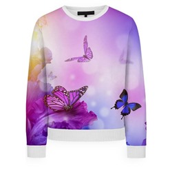 Свитшот женский Фиолетовые бабочки