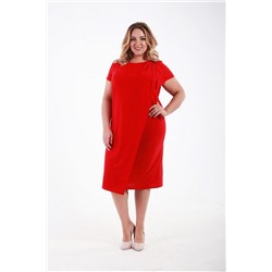 Платье коктельное красного цвета с пряжкой