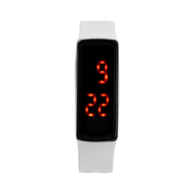 Часы наручные, электронные "Блик", ремешок силикон, циферблат 5 х 2 см, белые