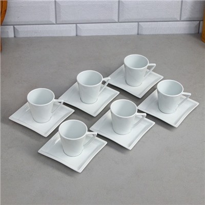 Чайный набор «Негин», 12 предметов, 6 чашек 185 мл, фарфор, Иран
