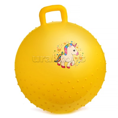 Мяч "Милый единорог" с ручкой 55см (цвет в ассортименте)