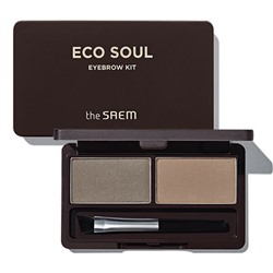 Пудра для бровей The Saem Eco Soul EyeBrow Kit №02 Gray Brown, 5 г